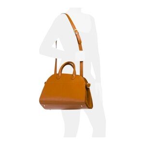 DIVINA FIRENZE Made In Italy Leather Satchel With Suede Gussets NWT